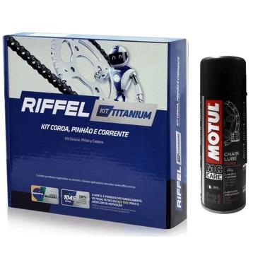 Imagem de Kit Transmissao Relação Cb 300F Twister 2023 Com Retentor Riffel + Motul C2 200Ml