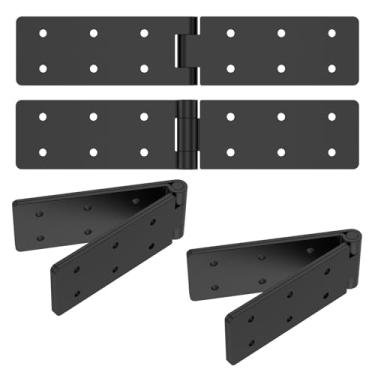 Imagem de Dobradiça dobrável de mesa de 4 peças, dobradiça grossa de ferro preto de 7,80 × 4 cm, dobradiça de bandeja de mordomo de 180 graus para armário de móveis, porta de armário de armário, gaveta, mesa