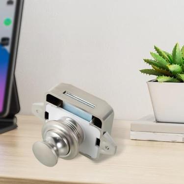 Imagem de DJAPWPX 10 peças trava de botão elegante trava de porta de armário sem chave trava decorativa com botão de pressão trava de porta pérola para trailer gaveta porta armário iates (cor pérola)