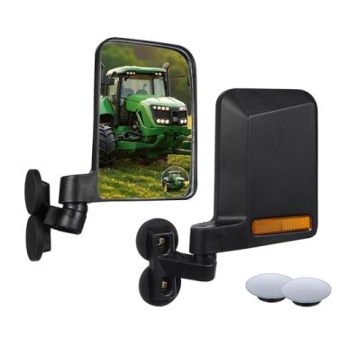 Imagem de Espelho retrovisor de trator magnético com espelho de ponto cego, espelho lateral livremente ajustável de 20 cm × 14 cm, sem necessidade de perfuração, adequado para tratores, empilhadeiras, caminhões
