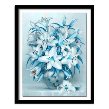 Imagem de Kits de pintura de desenho 5d diy pintura de diamante ponto cruz lírio