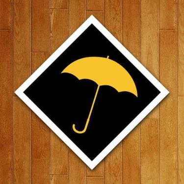 Imagem de Placa Decorativa - Guarda-Chuva Amarelo