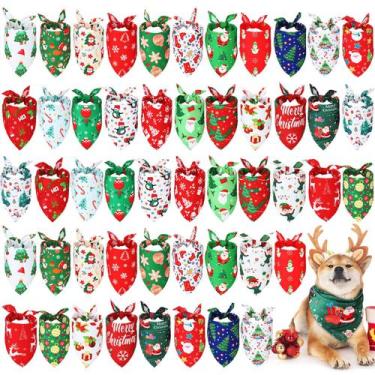 Imagem de Bandanas de Natal para cães Abbylike 50 peças para cães