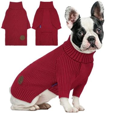Imagem de Suéter para cães Cyeollo Warm Turtlenneck, manga tricotada