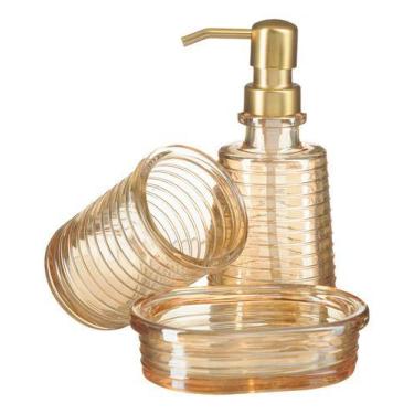 Imagem de Kit Lavabo Vidro Banheiro Dispenser Líquido Saboneteira 041 - PGB