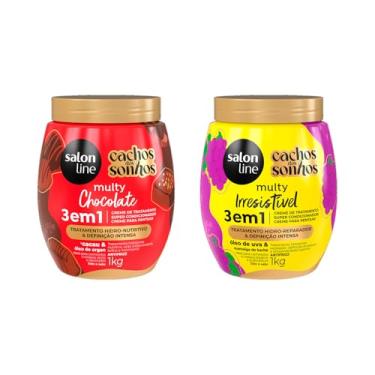 Imagem de Kit Creme de Tratamento, Multy, Uva e Chocolate, Salon Line, Vegano - Para Cabelos Cacheados e Crespos, 2 Unidades