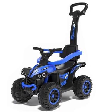 Imagem de Quadriciclo Infantil Jipe Com Spider Carrinho De Passeio Infantil Com Haste Empurradora Andador Smart Carrinho Empurrador (Azul)