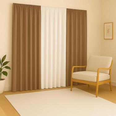 Imagem de Cortina Versátil 5,00X2,80 Para Decoração Sala Quarto Escritório Igrej