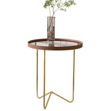Imagem de Mesa Lateral Alamanda Sala Espelhada com Pés Metálicos - JB Bechara, C