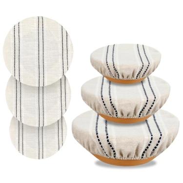 Imagem de 3 capas reutilizáveis para tigela à prova de pão, capa de tigela de comida de poliéster, capa à prova de pão de 2,5 cm para cesta de fermento de fermento, alimentos, sobras, frutas, tampas de