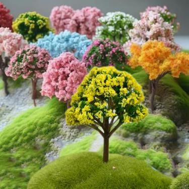 Imagem de 1 miniárvore de Natal para decoração de árvore de Natal para materiais de paisagem, modelo de construção de jardim de fadas, layout de mesa de areia (estilo 1)