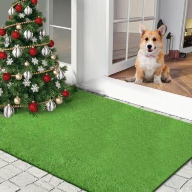Imagem de Tapete de porta de grama artificial Yamaziot Realistic 120x80cm para c