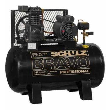 Imagem de Compressor Schulz CSL 10 Bravo 100 Litros 140 Libras 2 cv Monofásico