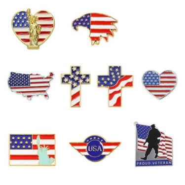 Imagem de Conjunto de alfinetes de broche, emblemas de lapela de liga leve com b