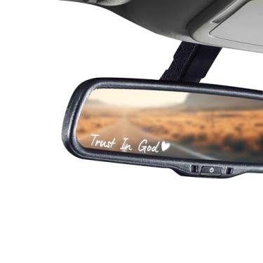 Imagem de Lyxheth 4 peças de decalque de espelho retrovisor Trust in God, adesivos de espelho de carro, adesivos decorativos de espelhos retrovisores de vinil automotivos, adesivos de lembrete de afirmação de