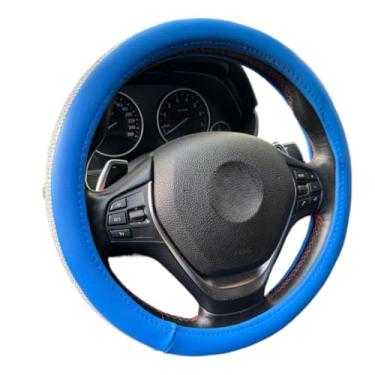 Imagem de Tampa Do Volante Do Carro, Capa para Volante de Carro Cristal Glitter Strass/Pelúcia Tecido Macio Espumante Brilho, Diâmetro: 37-38cm(VL12 - Azul)