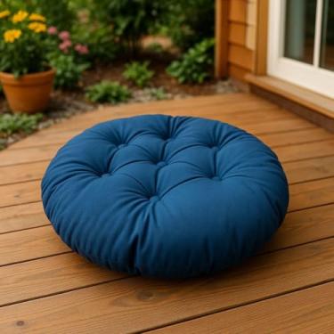 Imagem de Almofada Redonda 50x50 Impermeável Para Chaise Área Externa Futton Futon(AZUL)