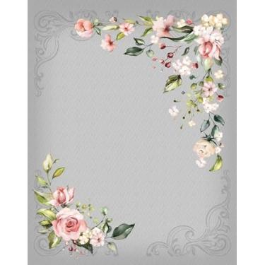 Imagem de Tecido Tricoline Digital Jogo Americano Floral, 40x150 cm (cinza)