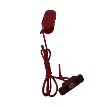 Imagem de Vaveren Trava de retangular com cordão para parada de emergência em esteiras ergométricas, ideal para exercícios em casa e academia.