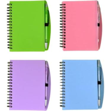 Imagem de Cadernos A6 4Pack, Caderno Espiral com Canetas, Cadernos Pequenos, 70 Folhas / 140 Páginas, Bloco de Bolso Caderno Pequeno para Escritório Escolar Material de Viagem de Negócios " (Estilo A)