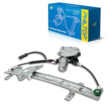 Imagem de PHILTOP Regulador de vidro elétrico traseiro esquerdo do lado do motorista 741-598 com motor compatível com Dodge Durango 1998-2003, Dodge Dakota 2000-2004