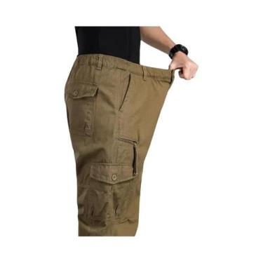 Imagem de Calças Cargo Táticas Masculinas De Tamanho Grande Com Cintura Elástica