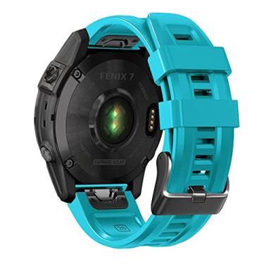 Imagem de GANYUU 26 22 MM Pulseira de relógio para Garmin Fenix 6 6X Pro 5 5X Plus 3HR Fenix 7X 7 Silicone Quick Release Watch Easy Fit Pulseiras (Cor: E, Tamanho: 26mm Fenix 3 3HR-D2)