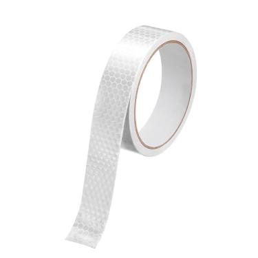 Imagem de Fita refletiva de aviso de cuidado, fita adesiva, 3,5 cm x 4,5 m, fita de marcação de PVC impermeável para trailers, degraus, piso, barcos, piso externo, branco