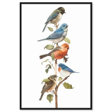 Imagem de Art Remedy Tela Colorwave Flyers Arte animal vintage, moldura preta, 25,4 cm x 38,1 cm