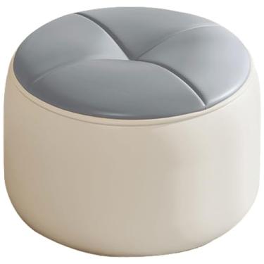 Imagem de Banqueta de mesa de centro com design contrastante, banco portátil para troca de sapatos, banco redondo multifuncional para sala de estar, fácil de armazenar (cor: B, tamanho: 25 * 32 cm)