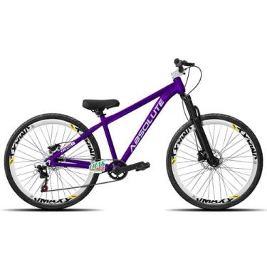 Imagem de Bicicleta Aro 26 Absolute Nero 5 1x7 Freio Mecânico Pneus Flame, Roxo 