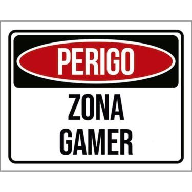 Imagem de Kit 10 Placas Perigo Zona Gamer 36X46