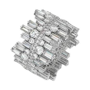 Imagem de Anel De Luxo Irregular Para Mulheres Com Zircônia Micro Pavê, Anel De 