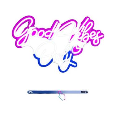 Imagem de Letreiro Neon Good Vibes Only, Decoração De Parede LED, Alimentado Por