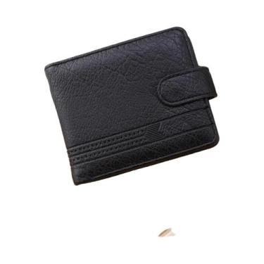 Imagem de Carteira Masculina Slim De Couro Com Zíper, Porta-Moedas E Múltiplos C