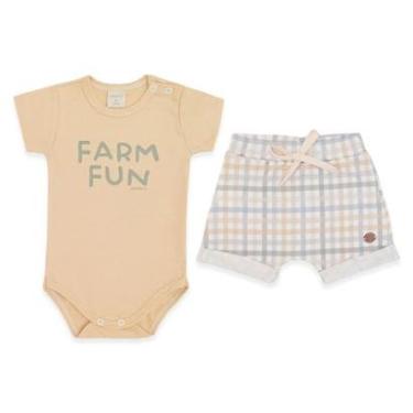 Imagem de Conjunto Infantil Menino Body/Shorts Amarelo FARM Mini & Co-Masculino