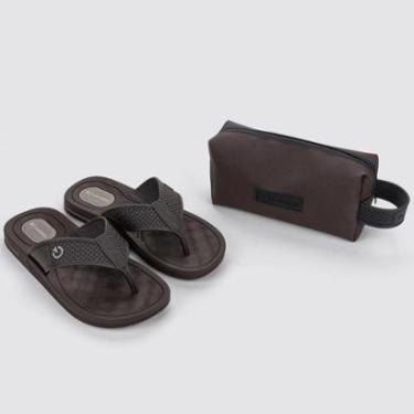 Imagem de Chinelo Masc Cartago com Necessaire Texas /Cinza 12213-Masculino