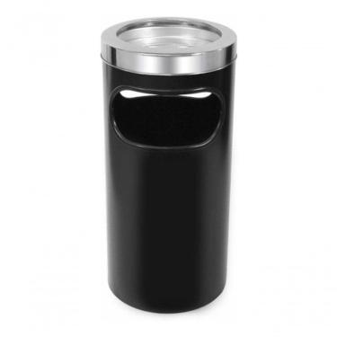 Imagem de Cinzeiro Lixeira Plástico Com Aro Em Aço Inox 22l