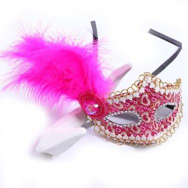 Imagem de Máscara de festa Venice Princess Feather Half Face Cover H - Yiweisai