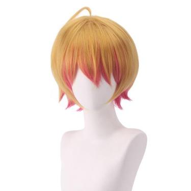 Imagem de Peruca de cosplay de anime genérica de 30 cm, curta, em camadas, amare