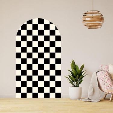 Imagem de Adesivos de parede em forma de arco geométrico preto/branco PVC 28x98c