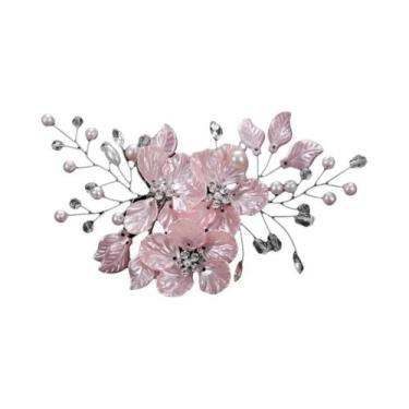 Imagem de Pente De Cabelo De Noiva Com Pérolas De Cristal, Tiara De Concha Femin