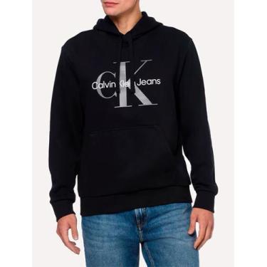 Imagem de Moletom Calvin Klein Jeans Masculino Hoodie Issue Monograma Preto, L/G