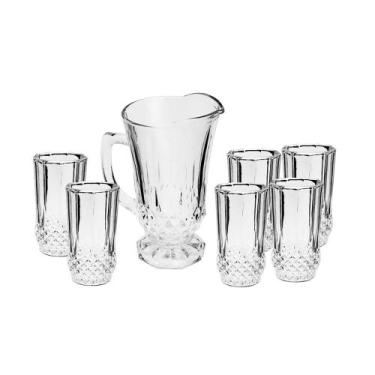 Imagem de Jarra com 6 Copos Lyor Diamante de Vidro 1,25L 260ml