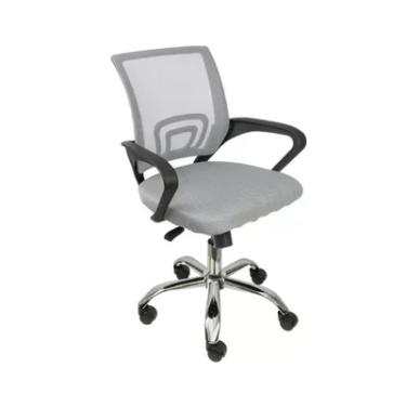 Imagem de Cadeira De Escritório Oficial Webshop Begonia, Suporta 120kg, Tela Mesh Ergonômica, Cinza