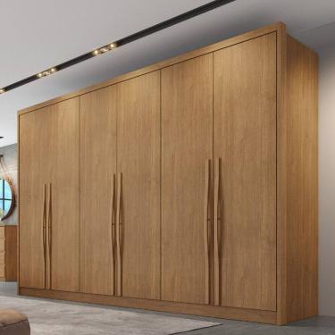 Imagem de Guarda-roupa Casal 6 Portas e 6 Gavetas 100% Mdf Reno 276x236cm Cumaru