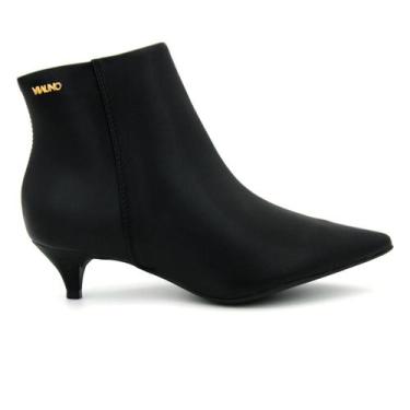 Imagem de Bota Feminina Via Uno 139035 Bico Fino Cano Curto Casual Salto, 36, Pr