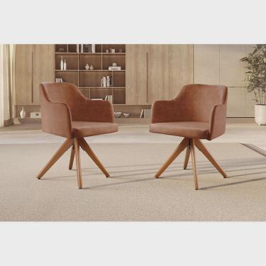 Imagem de Kit com 2 Poltronas Giratória Eros para Sala de Estar