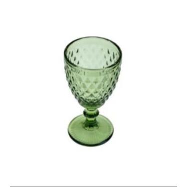 Imagem de CJ 6 TACAS P/AGUA DE VIDRO SODO-CALCICO BICO DE ABACAXI VERDE 325ml - 