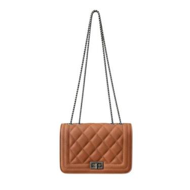 Imagem de Bolsa Feminina Clutch Transversal Cor:Marrom - PAES MAGAZINE, Marrom